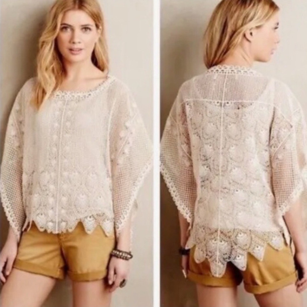 ANTHROPOLOGIE Sparrow Cotton Lace Poncho NWOT - Picture 10 of 10